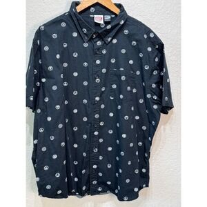 Marvel Avengers Icons Short Sleeve Button Up Shirt Men's 2XL‎ Black